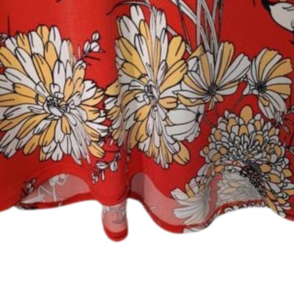 Express Orange Floral Bird V Neck Strappy Tank Size Small - Picture 3 of 11